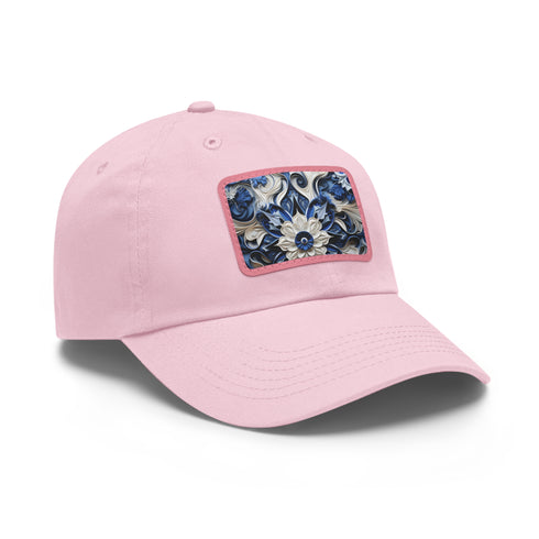 Stylish midnight blue baseball cap with cerulean texture and unisex design