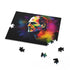 Neon Steve Jobs watercolor puzzle with vibrant colors, 120 pieces.
