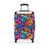 Neon graffiti suitcase set in small size, black color.