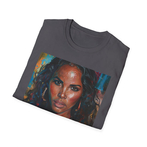 Charcoal cotton Alicia Keys portrait tee, crew neck, regular fit.