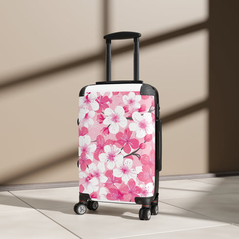 Cherry Blossom Bliss Suitcase in Small Size and Black Color