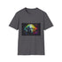 Charcoal cotton T-shirt with neon Einstein graphic and crew neck
