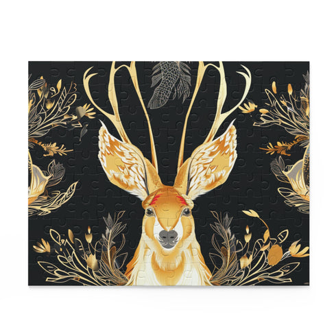 Colorful mythical jackalope jigsaw puzzle for fantasy lovers and enthusiasts.