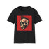 Charcoal T-shirt with punk rock skull and rebellious symbols graphic