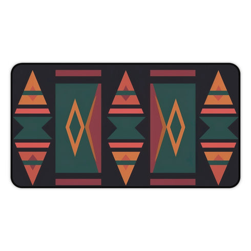 Vibrant Aztec style desk mat, adds culture and creativity to workspace
