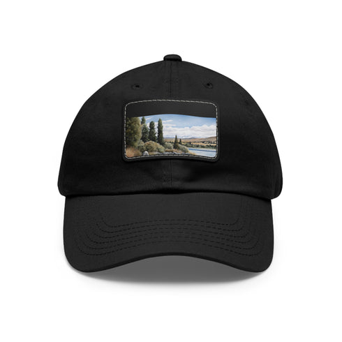 Kiwi Lake Adventure Baseball Cap in White with Light Brown Patch