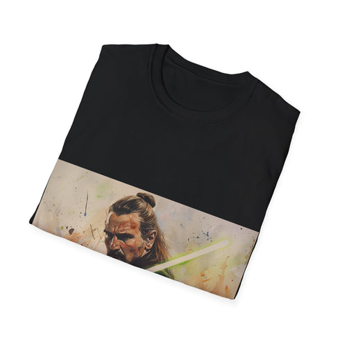 Legendary Jedi QuiGon Jinn cotton crew neck t-shirt in charcoal.