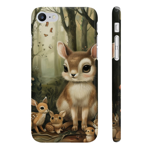 Whimsical forest creatures design iPhone 7/8 Plus glossy phone case slim.
