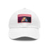 Neon hamster bliss baseball hat in white with light brown patch.