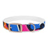 Neon graffiti dog collar, M size in black onyx for pets.