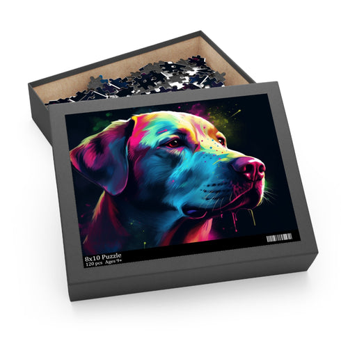 Labrador Love Jigsaw Puzzle with playful labrador retriever design.