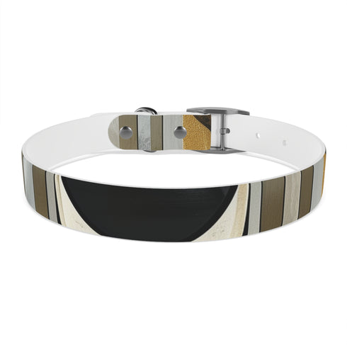 Chic Canine Couture Abstract Art Deco Dog Collar in Black Onyx