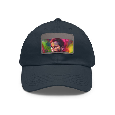 Vibrant neon cap with Chris Pratt watercolor design for a pop of color.