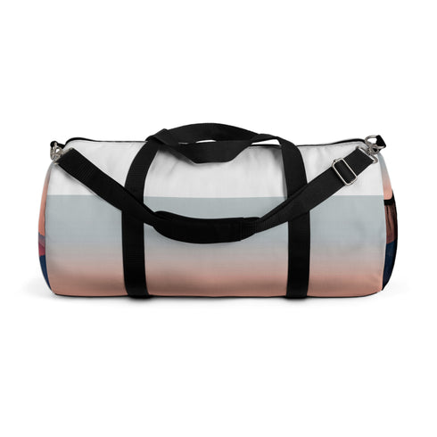 Mountain landscape minimalist duffel bag for outdoor adventurers.