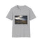Charcoal cotton T-shirt with Icelandic landscape graphic and crew neck