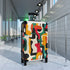 Abstract Adventure Suitcase Set in Small Black with Vibrant Seamless Patterns