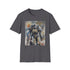 Charcoal cotton t-shirt with watercolor-style Fallout Power Armor design