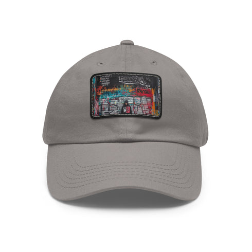 City Vibes Black Baseball Cap with White Light Brown Patch Design