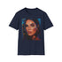 Charcoal cotton T-shirt with Kendall Jenner vibrant painting crew neck design