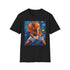 Charcoal cotton crew neck T-shirt with vibrant Djokovic portrait print