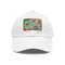 Watermelon print Hawaiian cap in white with light brown patch, rectangle shape.
