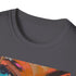 Charcoal cotton T-shirt featuring a vibrant Barbie portrait with empowering themes