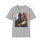 Charcoal crew neck cotton T-shirt with vibrant Thanos portrait and regular fit