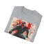 Charcoal cotton crew neck T-shirt featuring electrifying Darth Maul illustration