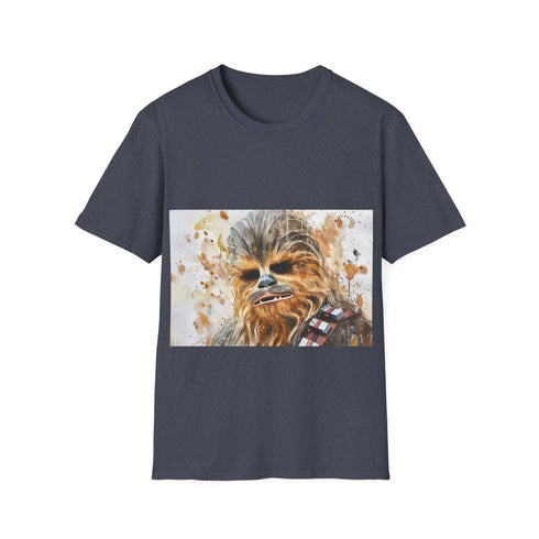 Chewbacca Watercolor T-Shirt in Charcoal, Crew Neck Cotton Tee