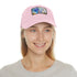 Eiffel Tower Dreams Watercolor Baseball Cap in White with Light Brown Patch