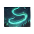 Aurora in Shape of Serpent Above Forest — Plush Fleece Throw Blanket — Full Flat Artwork View
