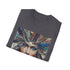 Charcoal Bohemian feather t-shirt with crew neck soft breathable cotton fabric