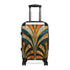 Abstract art deco patterned black suitcase, chic and elegant travel essential.