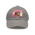 Vibrant watercolor cap in neon colors with light brown patch.