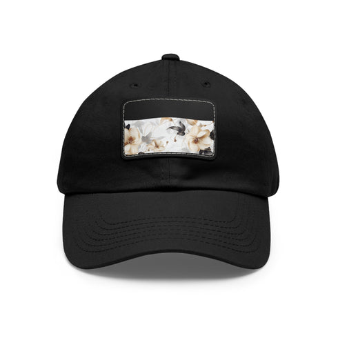 Botanical xray blossom cap in white/light brown with rectangle shape.