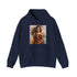 Themysciras Palette Navy Hoodie: Wonder Woman on Themyscira landscape design.
