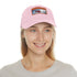 White baseball cap with Norway flag patch for Nordic enthusiasts.