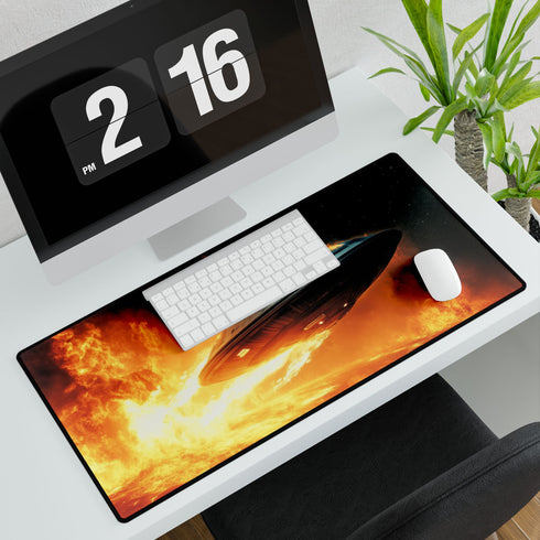 Spaceship Leaving a Burning Planet Gaming XXL Extended Desk Mat