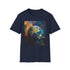 Blue Marble Earth Painting Tee: Cotton crew neck shirt, Earth design, unisex.