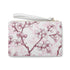 Cherry Blossom Clutch Bag, pink and white floral pattern, vegan material.