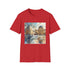 Charcoal cotton t-shirt with Louvre watercolor design and crew neck fit