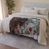 Spacesuit Blooming with Rose Petals Plush Fleece Throw Blanket