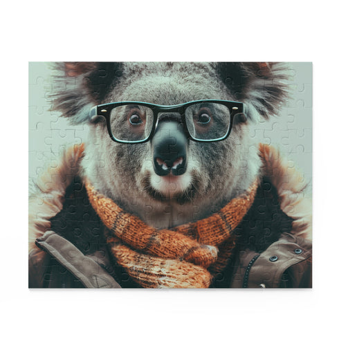 Kowala Hipster Puzzle with Stylish Animal in Glasses - Fun and trendy jigsaw game