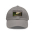White and light brown Amazon River-inspired baseball cap.