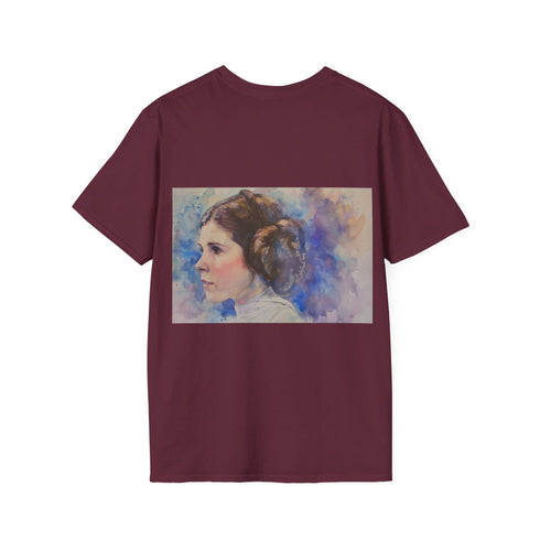 Princess Leia watercolor tee in charcoal, regular fit, crew neck t-shirt.