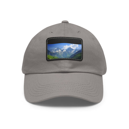 Alpine Peak Adventure Cap in White with Light Brown Patch.