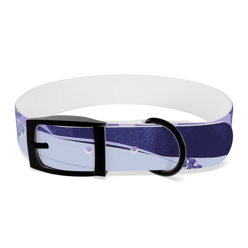 Stylish Lavender Fields Dog Collar in Black Onyx for Medium Dogs