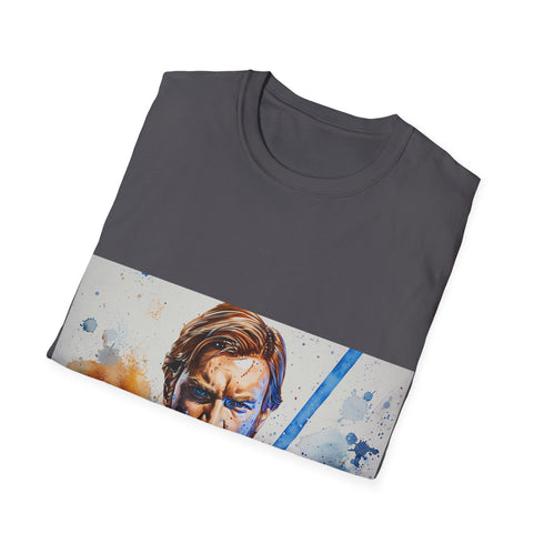 Blue Lightsaber Tee for Star Wars fans; Obi Wan Kenobi design.