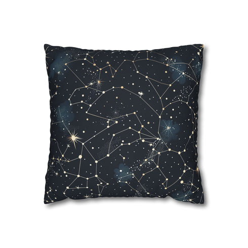 Transform your bedroom with Cosmic Dream Pillowcase featuring seamless constellation stars pattern for a dreamy touch