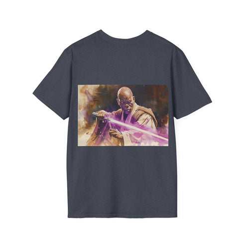 Master Windus Purple Saber Tee Charcoal S size Unisex T-Shirt Cotton Crew Neck Star Wars Jedi Lightsaber Summer Wear